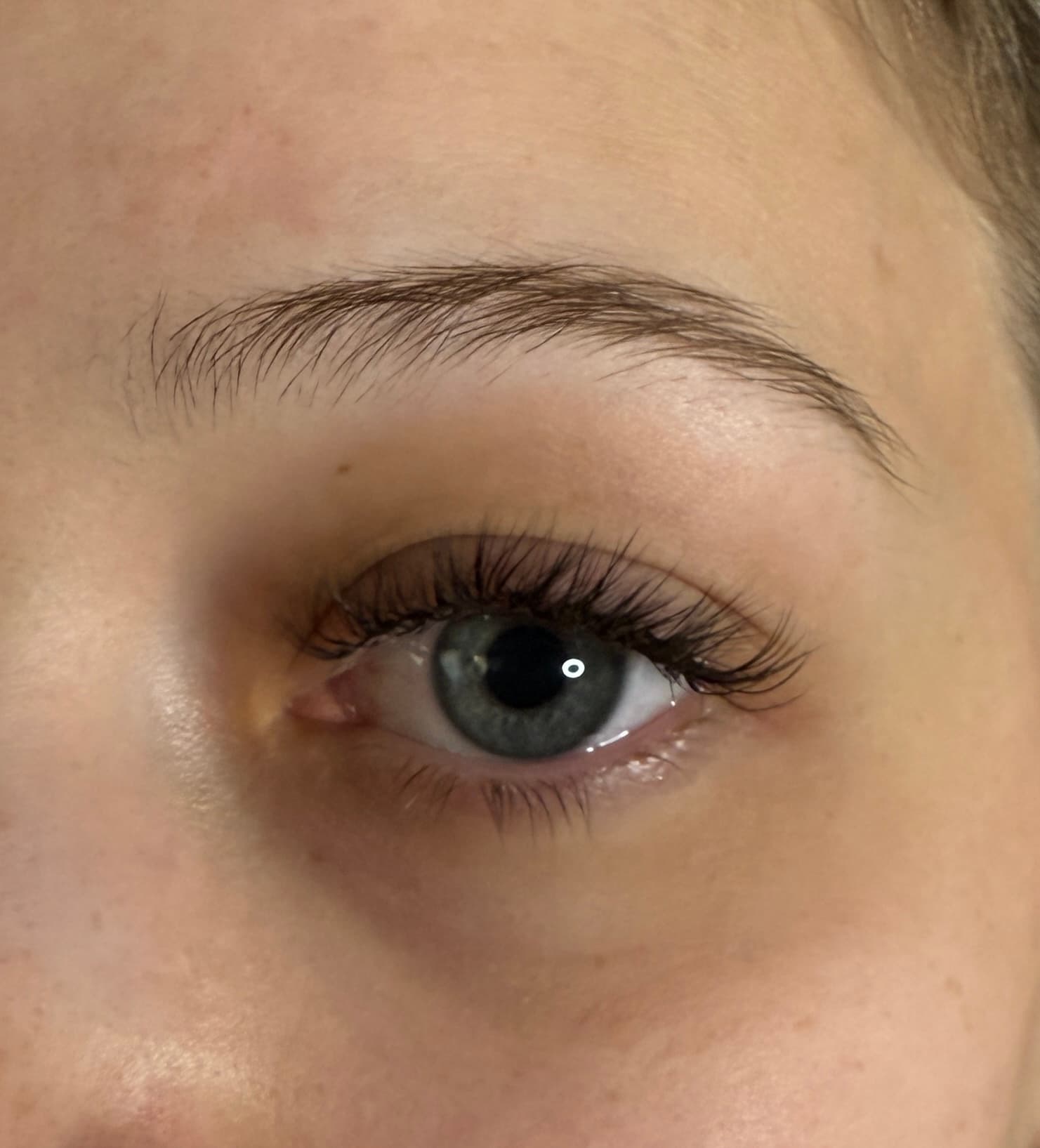 Nahaufnahme Auge mit Wimpernverlängerung
